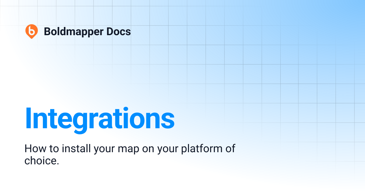 Integrations | Boldmapper Docs