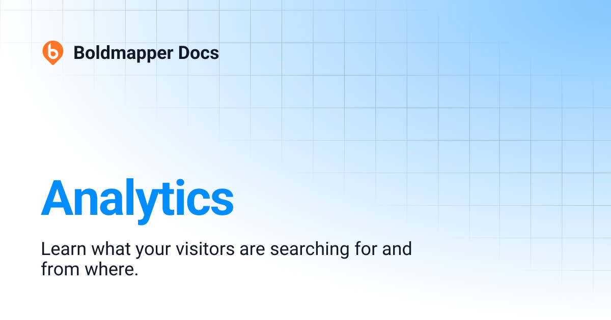 Analytics | Boldmapper Docs